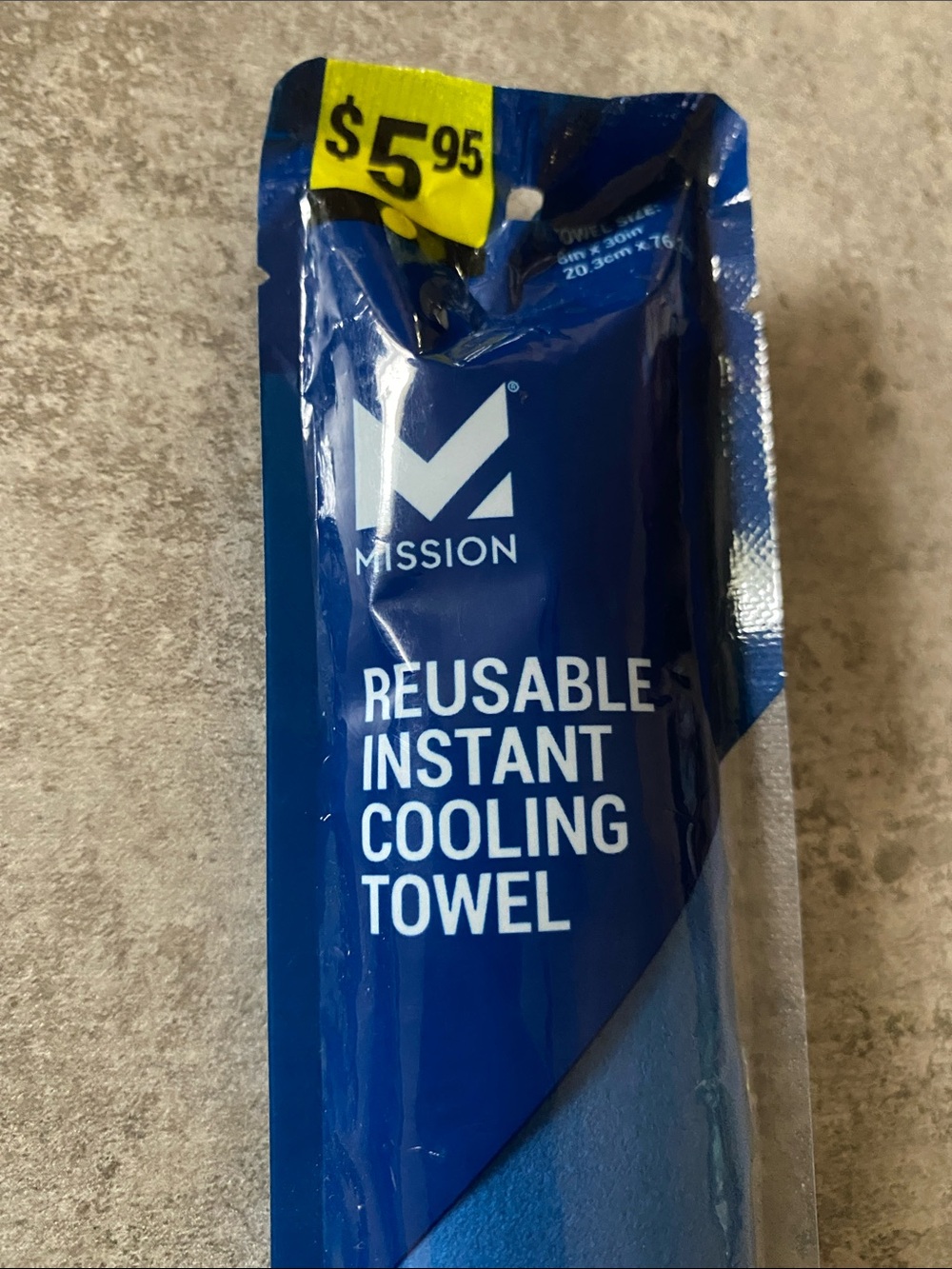 Mission Reusable Instant Cooling Towel - Blue